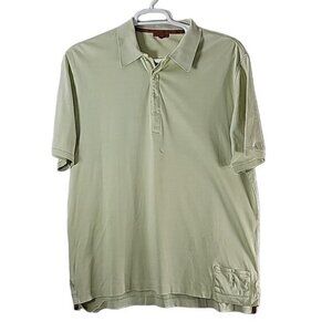 Mens Sz L Green Made in Italy Ball Pocket Polo James Warren Golf Shirt